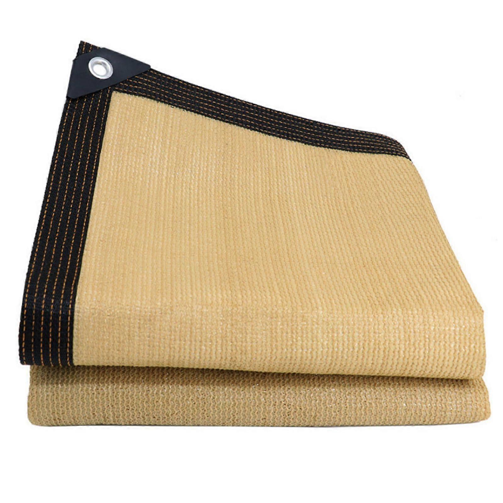 Sun Sail Rectangle, Shade Net with Grommets, Breathable Sunscreen Mesh (Earth Yellow, 3x4 m)