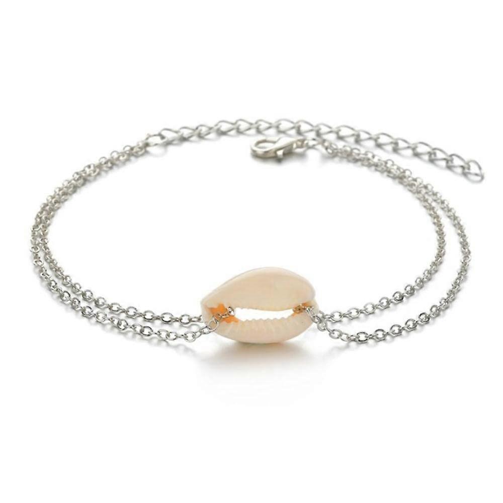 Shell Anklet Natural Shell MultiLayered Anklet Simple Wild Beach Sandals Women's Anklet Jewelry (Color: S) S G