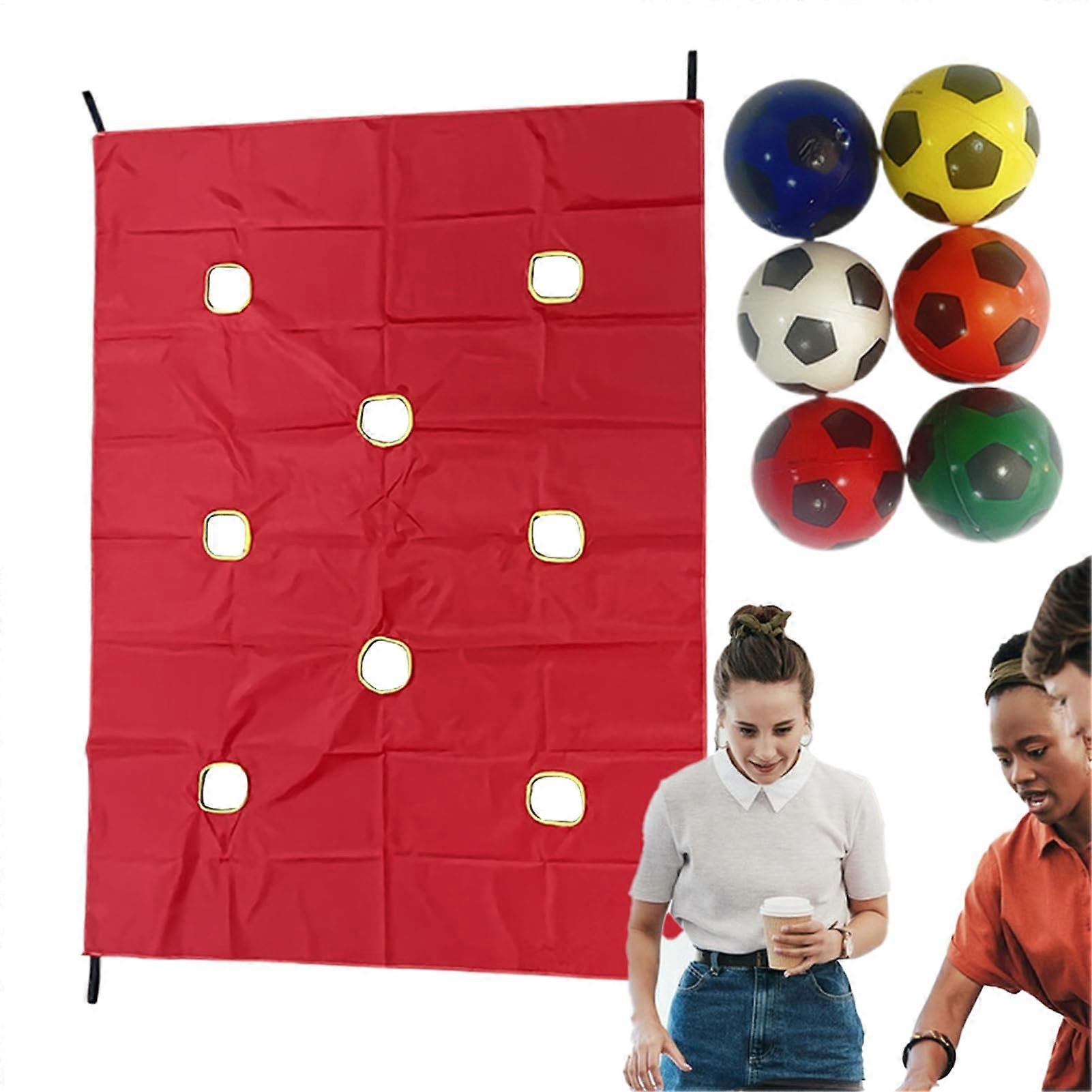 Hole Tarp Team Building Activities Outdoor Team Challenge Game Set, Sports Challenge Toy for Community Events, Corporate Training, School (Red)
