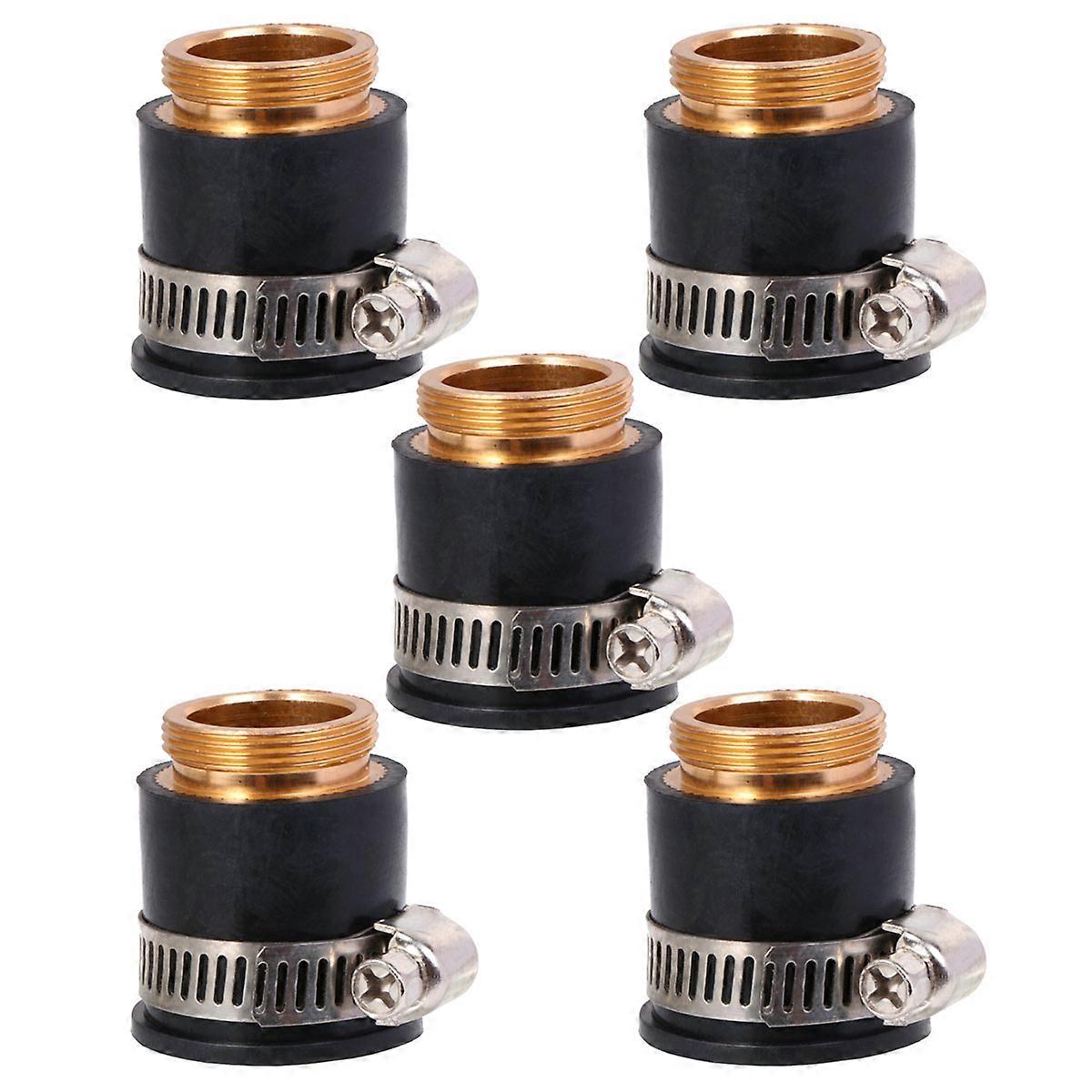 Copper Adapter 5Pcs Black Adjustable Fit Faucet Tap Connector for Home