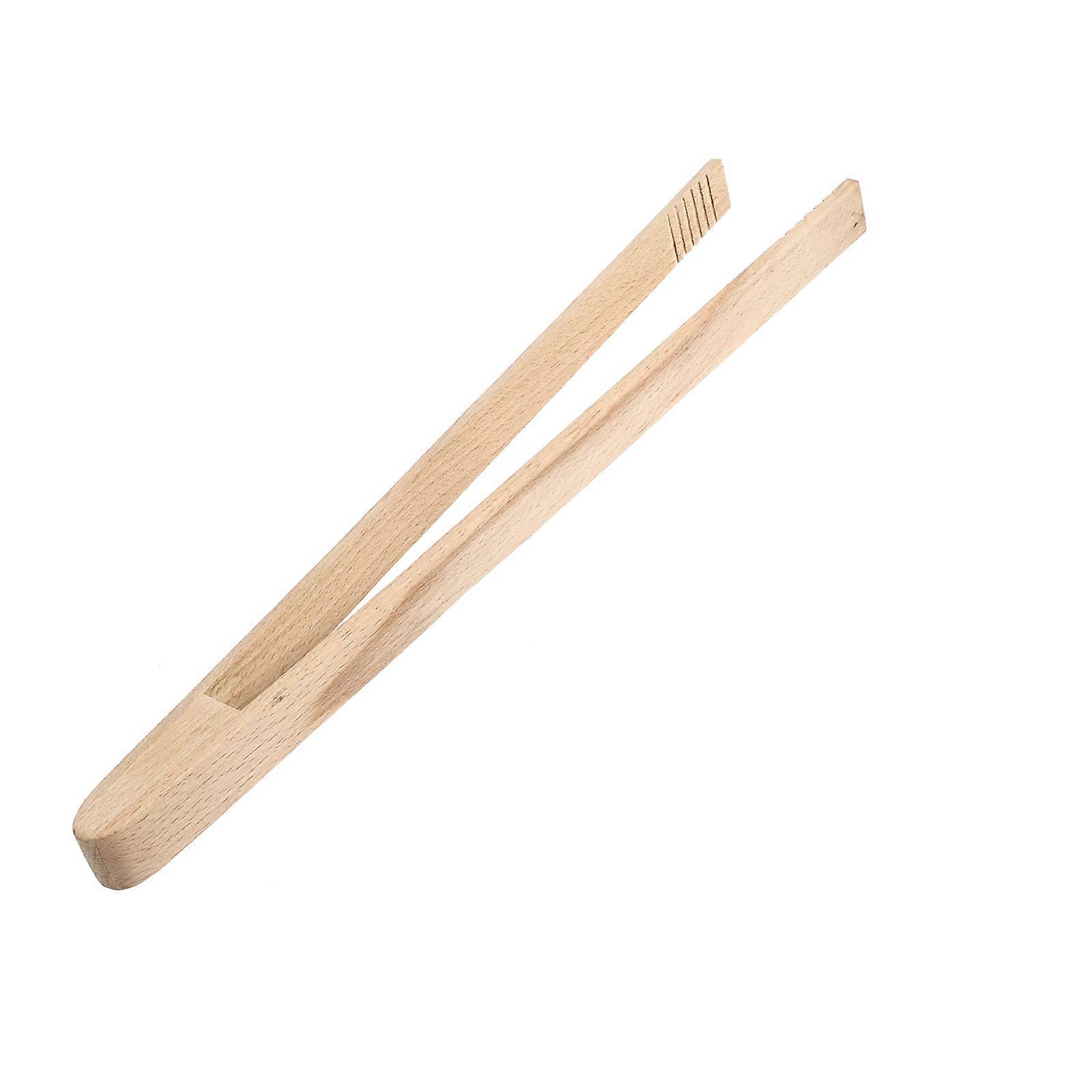 Serving Tongs for Appetizers Beech Toaster Tongs Long Handle Ergonomic Design for Cooking Baking Barbecue 1Pc