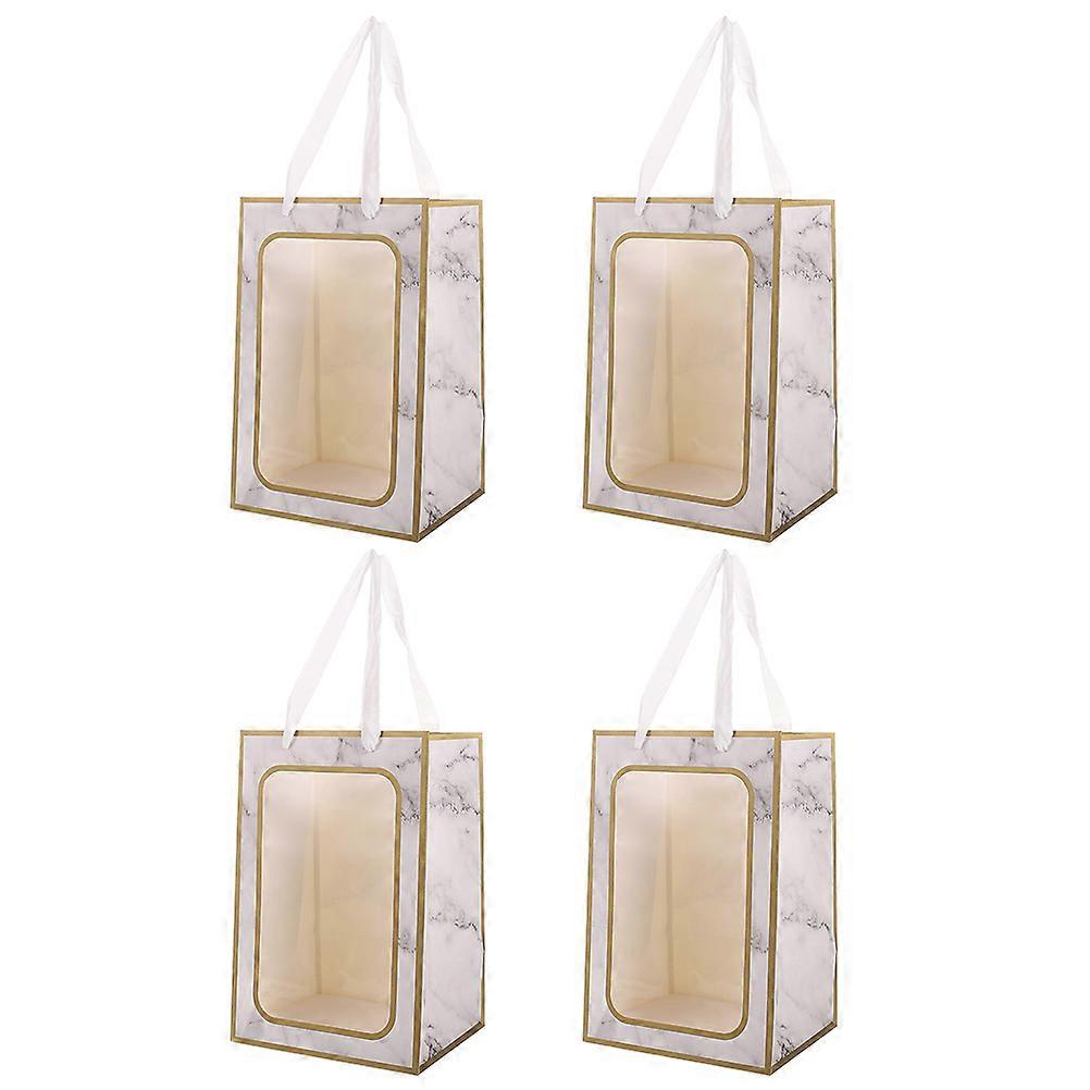 Paper Party Bags Rectangular Shape For Food Daily Use 4Pcs