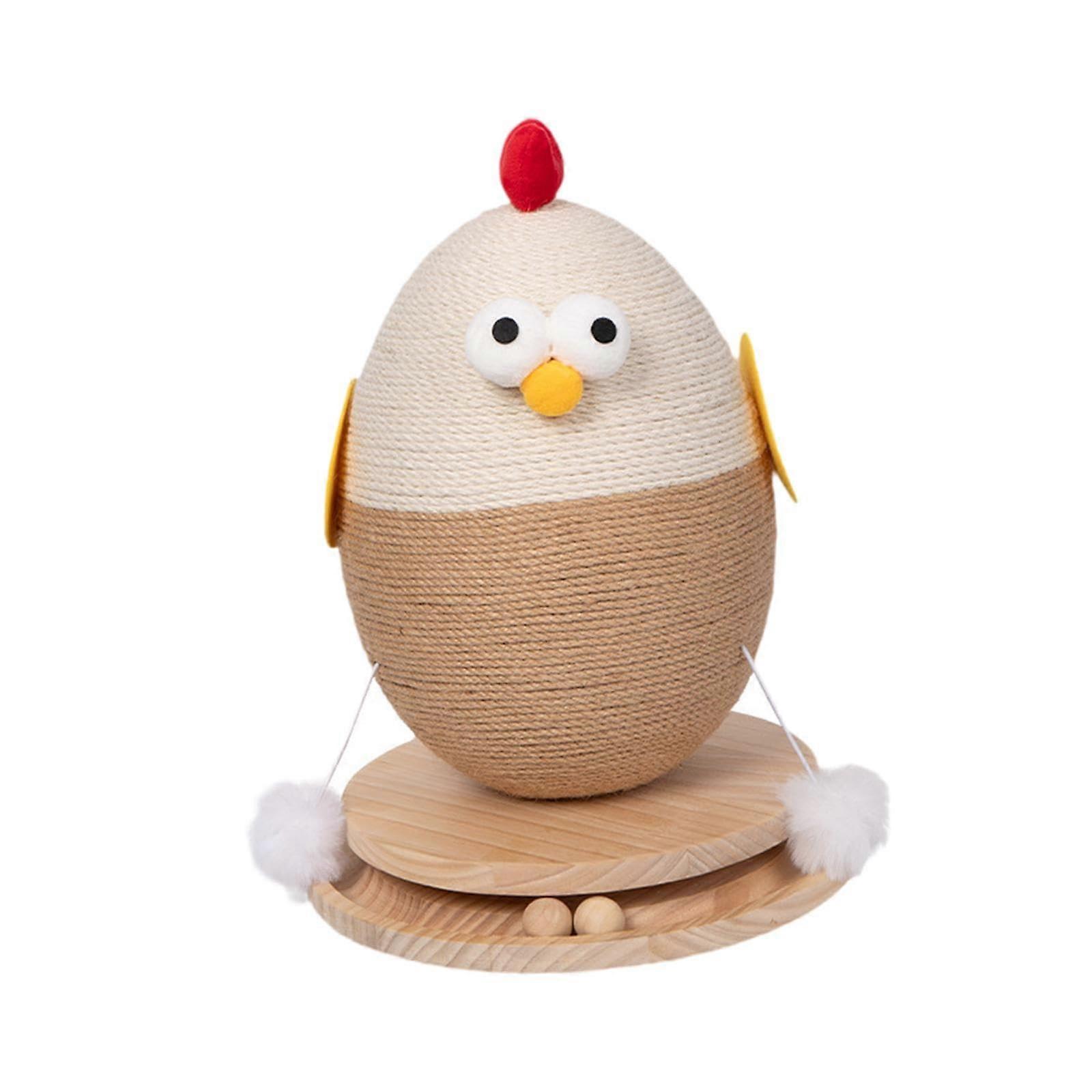 Chick Sisal Scratching Toy For Cats - Interactive Funny Cat Toy With Rolling Balls For Exercise And Claw Care