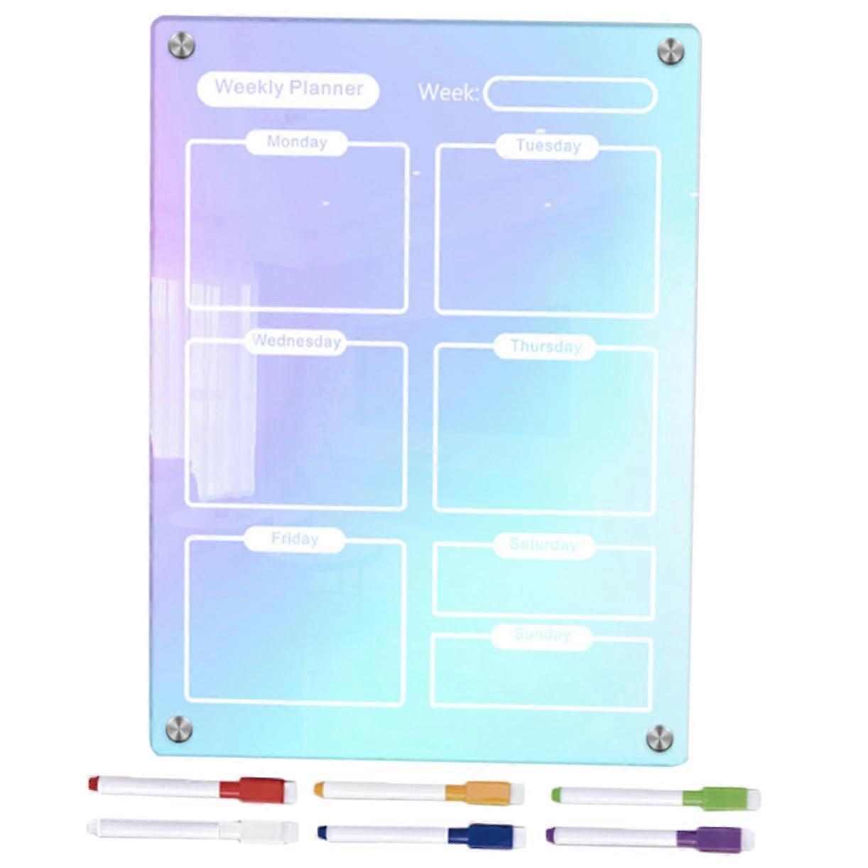 1 Piece Magnetic Acrylic Memo Board, Erasable ToDo List and Weekly Planner for Family and Office, Reusable and Practical, 42.00X29.70X0.30CM