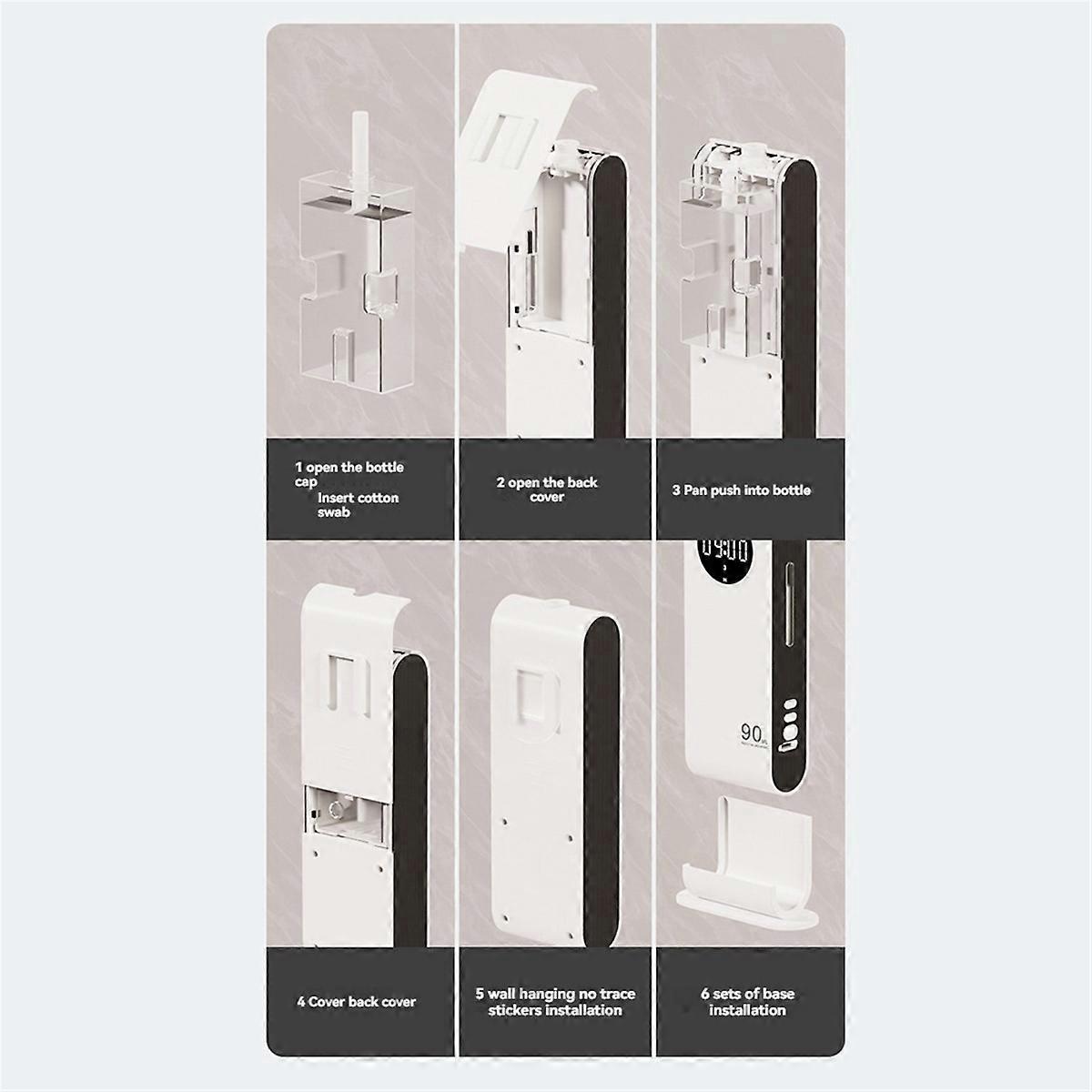 Déodorant rechargeable par USB, parfum d'ambiance avec fonction horloge, commutation à double mode, capteur automatique, machine d'aromathérapie A