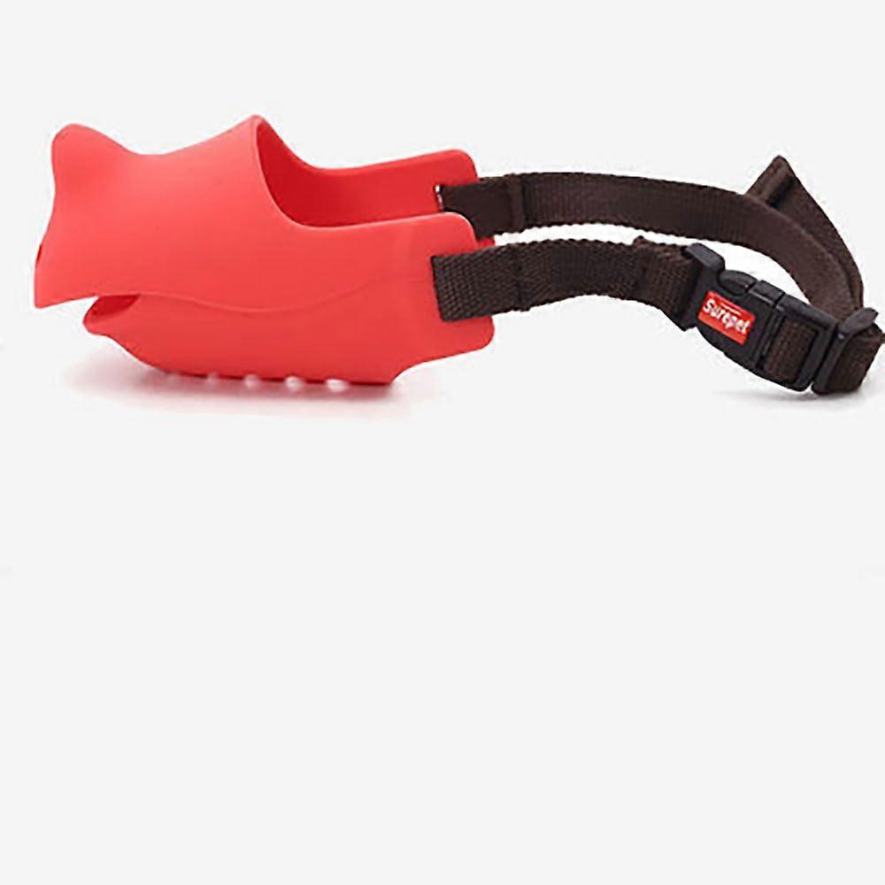 Dog Muzzle AntiBite Barking Muzzle for Medium Large Dogs Stop Barker (Red, L)