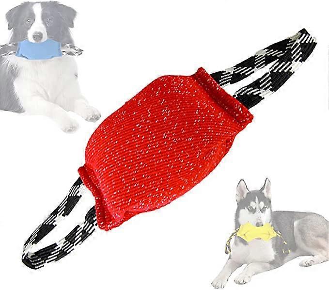 Dog Tow Toy - Jute Bite Stick for Training, Hemp Molar Dog Bite Stick, Durable Red Dog Toy for Aggressive Chewing
