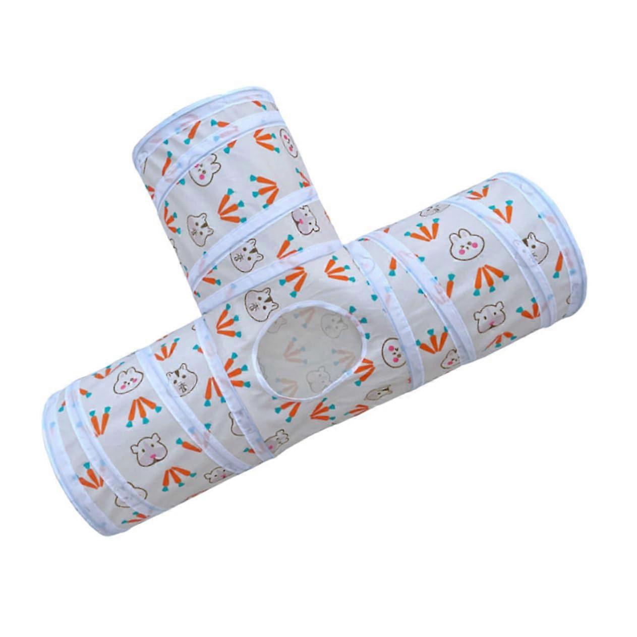 Pet Tunnel Cat Nest Tunnel Cat House Cat Toy 3Way Cat Tunnel Rabbit Hideout Cat Door Carrot Kitten Tunnel Cat Supplies Cat Cube Suede