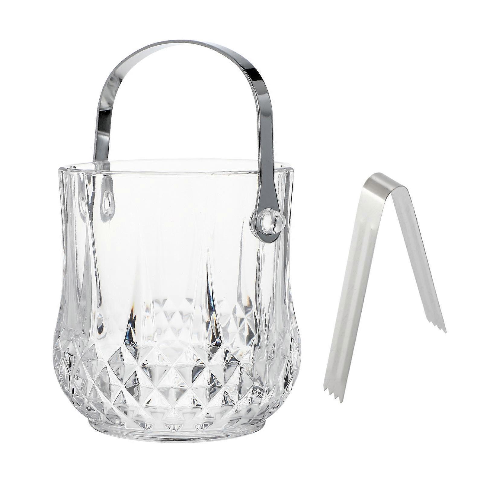 Synthetic Material Ice Bucket with Handle for Storage Use Assorted Color 7.8x7.8x9.8 Inches