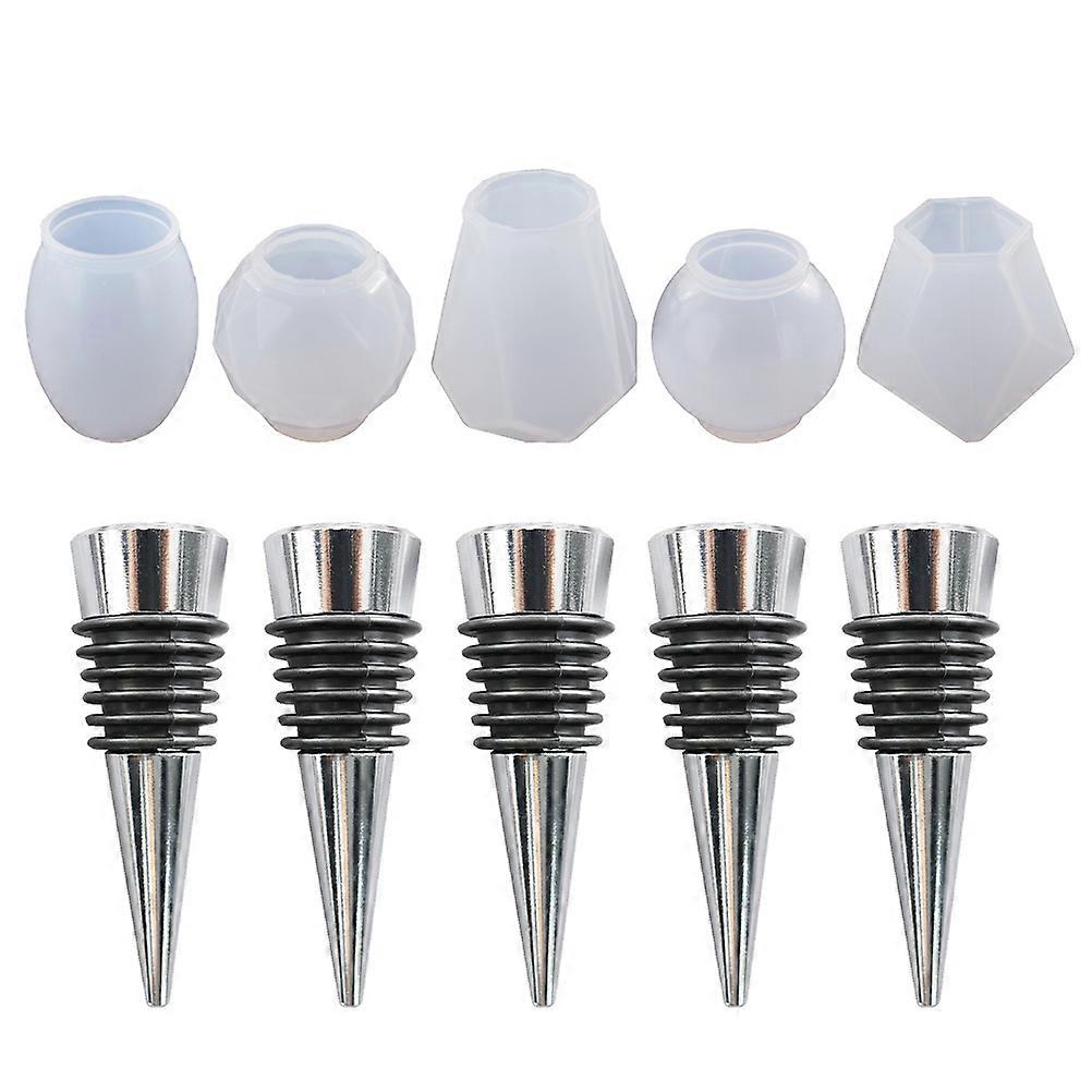 Resin Silicone Moulds Wine Stoppers Diy Crafts Home Decor Assorted Color 6.2X2cm Silicone Decorative 1Set