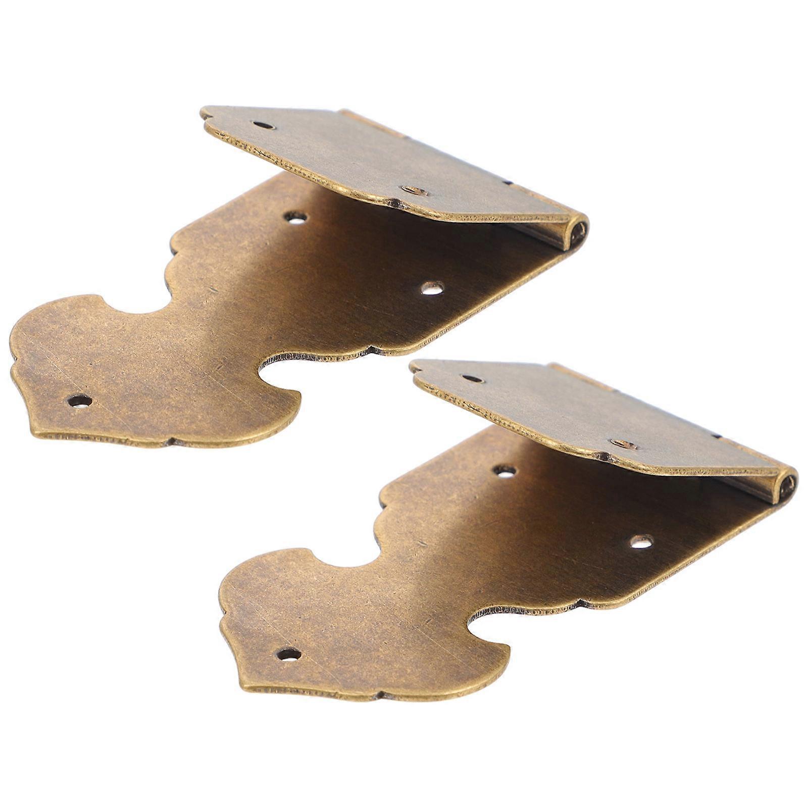 2pcs Decorative Box Hinges Antique Copper Jewelry Cabinet Hinges for Crafts, Easy Installation, Unique Retro Design for DIY Projects