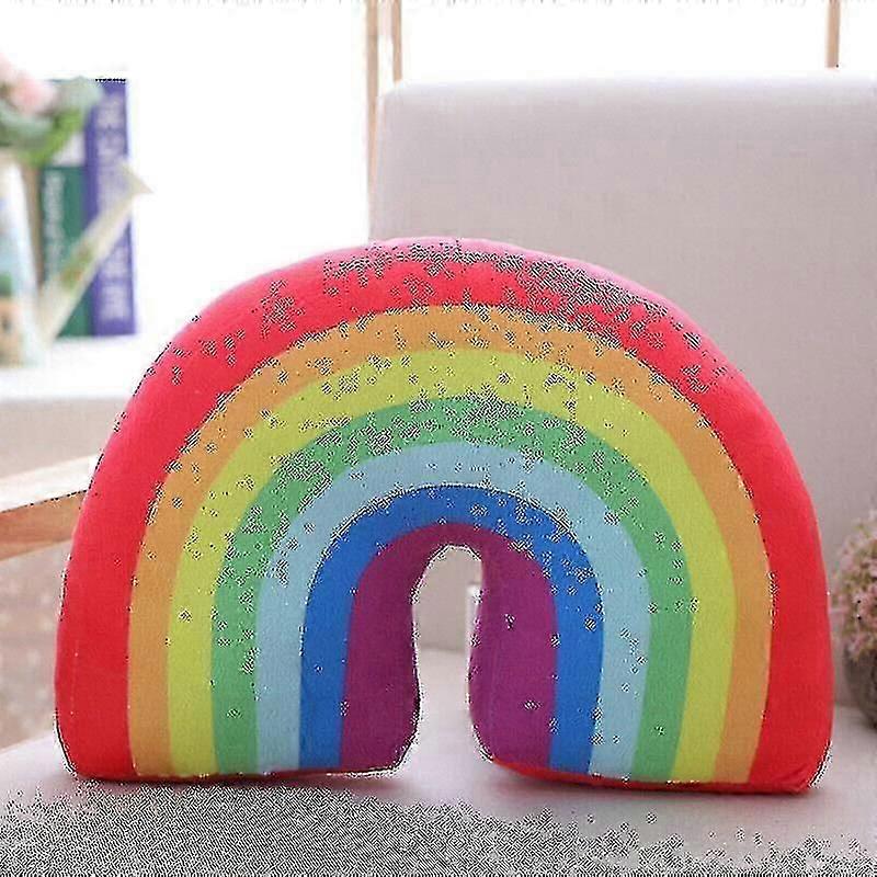 Sofa Rainbow Cushion Decor Rainbow Shaped Pillow Soft Plush Cushion Kids Gift