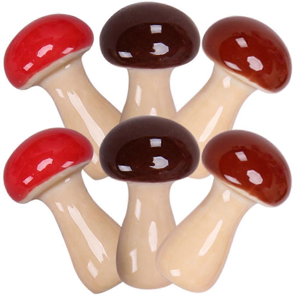 Mushroom Shaped Chopstick Rest Kitchen Decor 4X2.3X2.2CM Fine Workmanship Ceramic Tableware Accessory 6Pcs