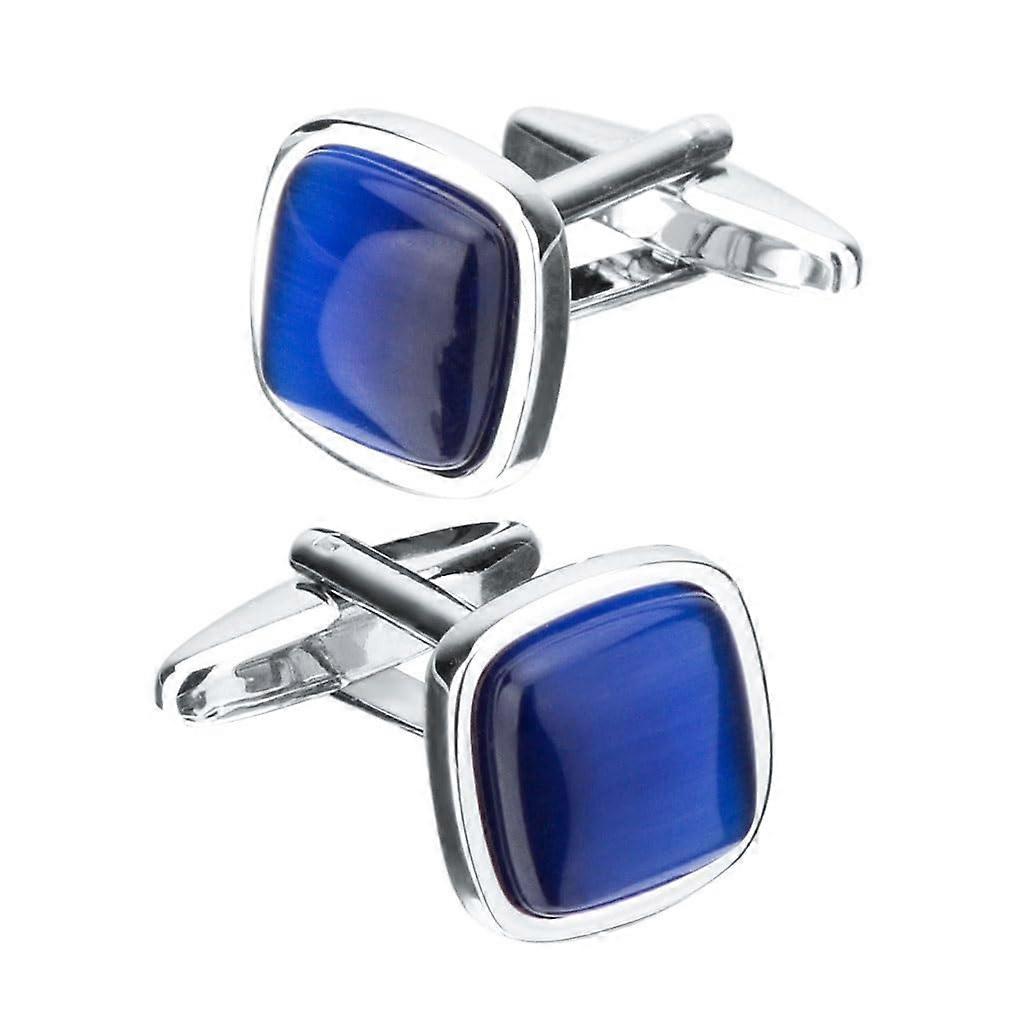 Cat Eye Cufflinks Dark Shiny Finish For Shirts Square Cufflinks Unisex One Size