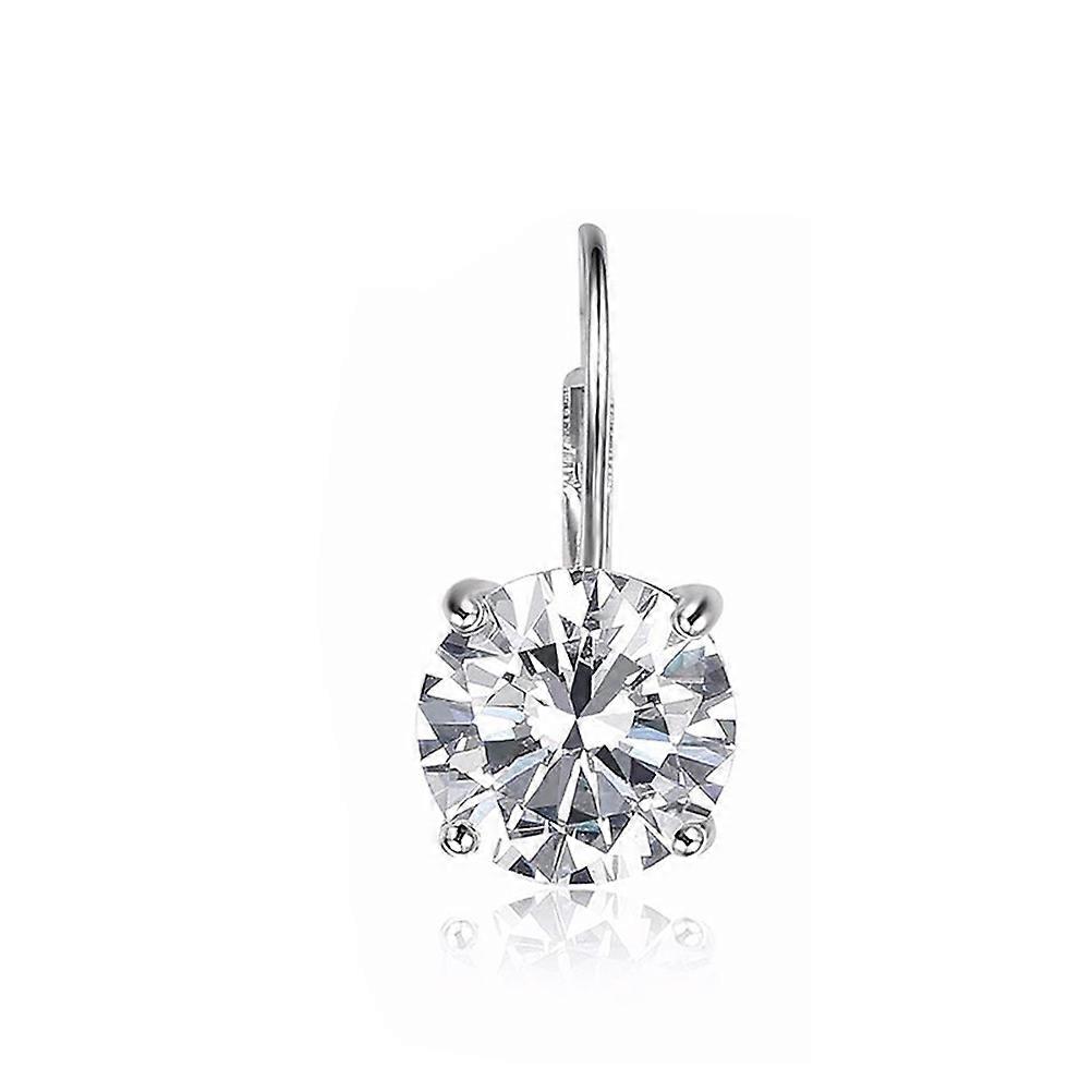 Women's Transparent Round Cubic Zirconia Earrings with Four Claws Design – Stylish Studs for Weddings, Engagements & Daily Wear