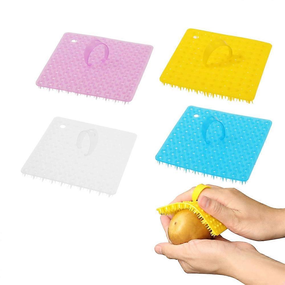 4pcs Fruit Vegetable Cleaning Brush, Silicone Fruit Cleaning Brush