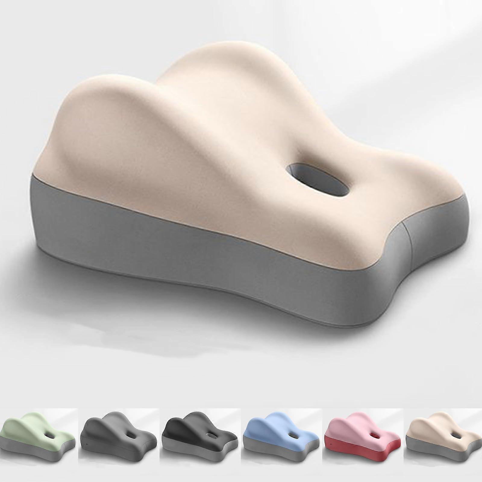 Butt Cushion for Couples, 3D Curved Design Waterproof Cover, Memory Foam (Beige Grey)
