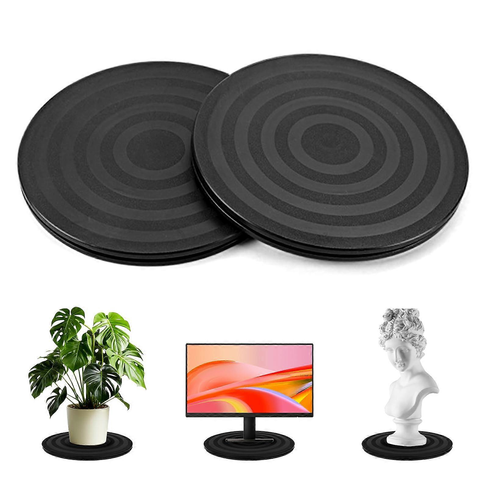 2 x Turntable Universal 20 cm Rotating Platform with Steel Ball Bearings 15 kg, Black