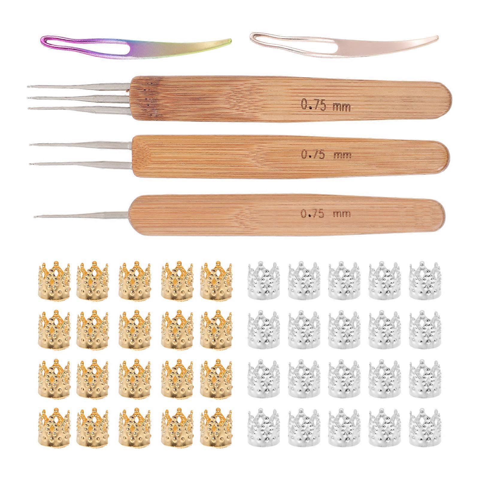 Wig Weaving Crochet Needle for DIY Use Stainless Steel Durable and Comfortable to Hold Multi Color 1 Set