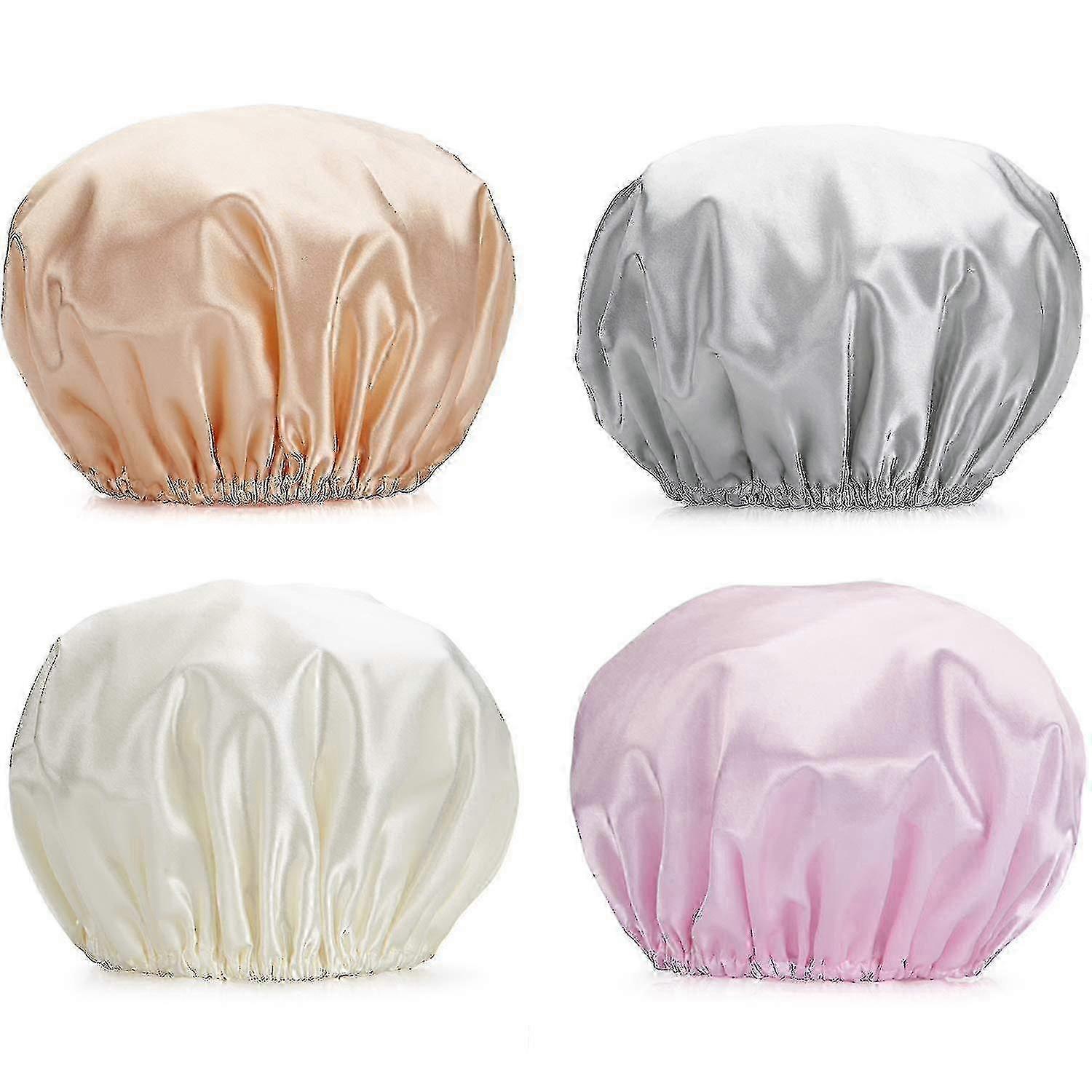 Waterproof Shower Cap, Double Layer Hair Protection, Reusable, Medium Size