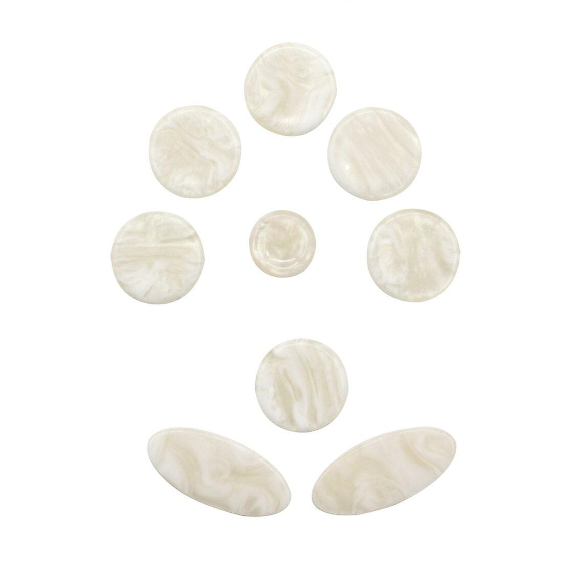 9Pcs White Mother Of Pearl Shell Key Button Inlays For Tenor/ Alto/ Soprano Sax Saxophone