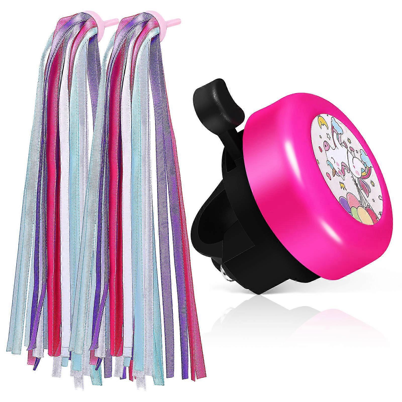 Unicorn-Themed Bike Bell with Loud Sound and Vibrant Ribbons for Added Style Assorted Color