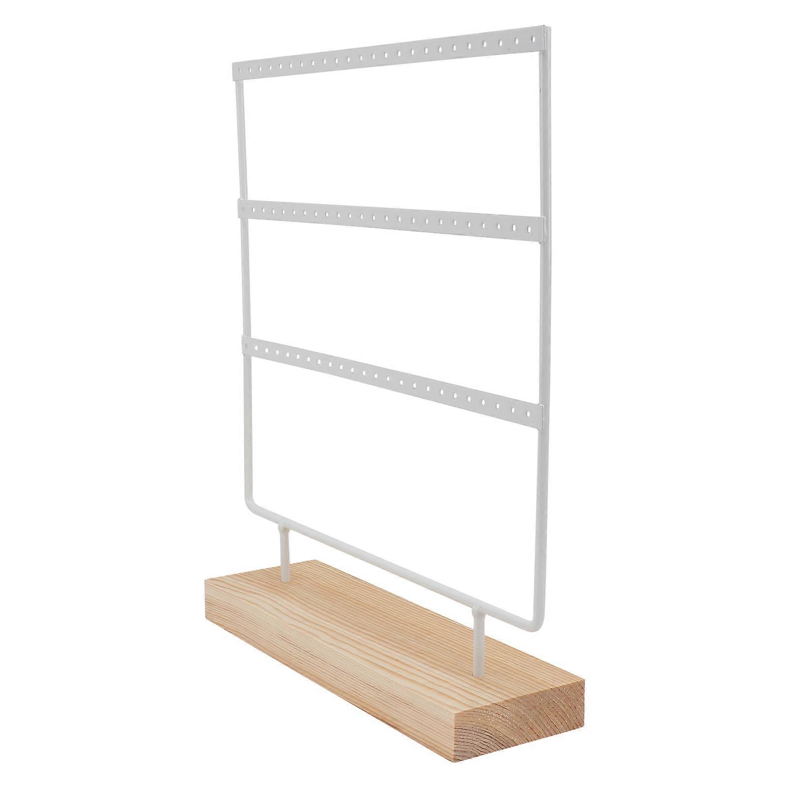 White Iron Jewelry Rack for Home Use Creative Necklace and Earring Holder with Large Capacity Easy