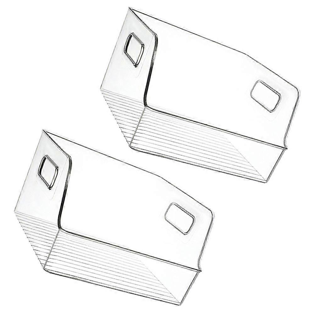 Clear Vegetable Storage Bin Food Holder Kitchen Organizer Large Capacity Plastic Material Multi-Functional Use 2Pcs