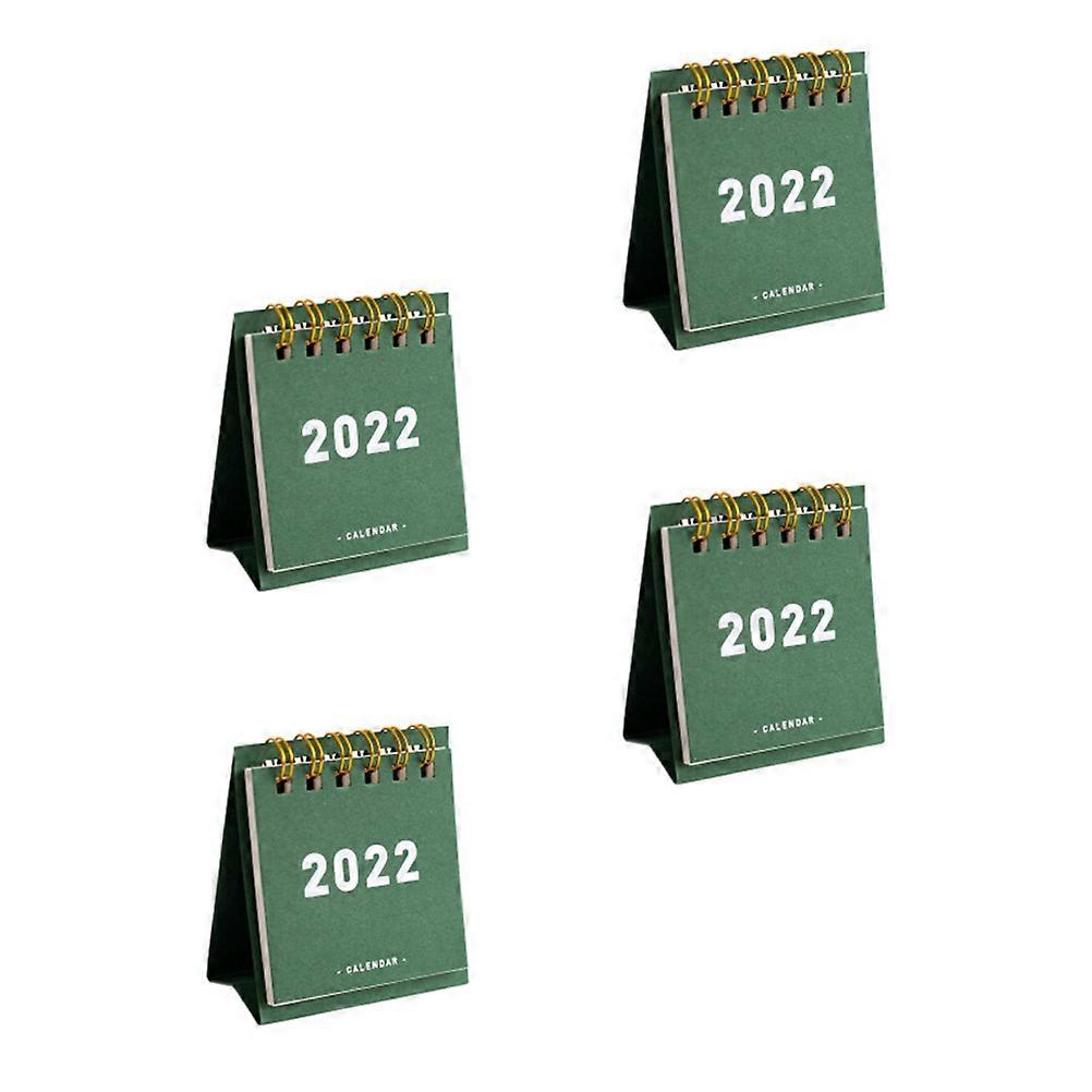 Green Mini 2023 Calendar for Home Use 4Pcs Simple Paper Desk Calendars