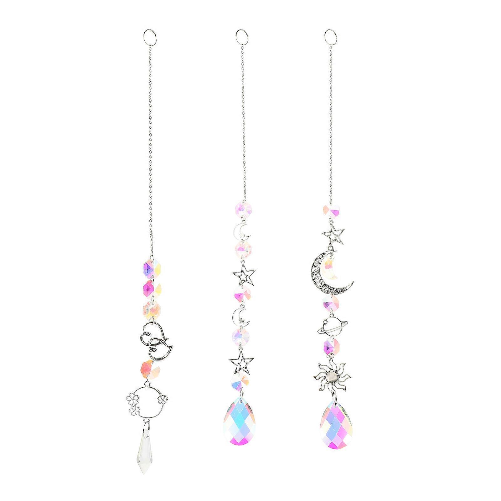 3Pcs Crystal Decor Light Pendant Ceiling Fan Pull Light Accessory