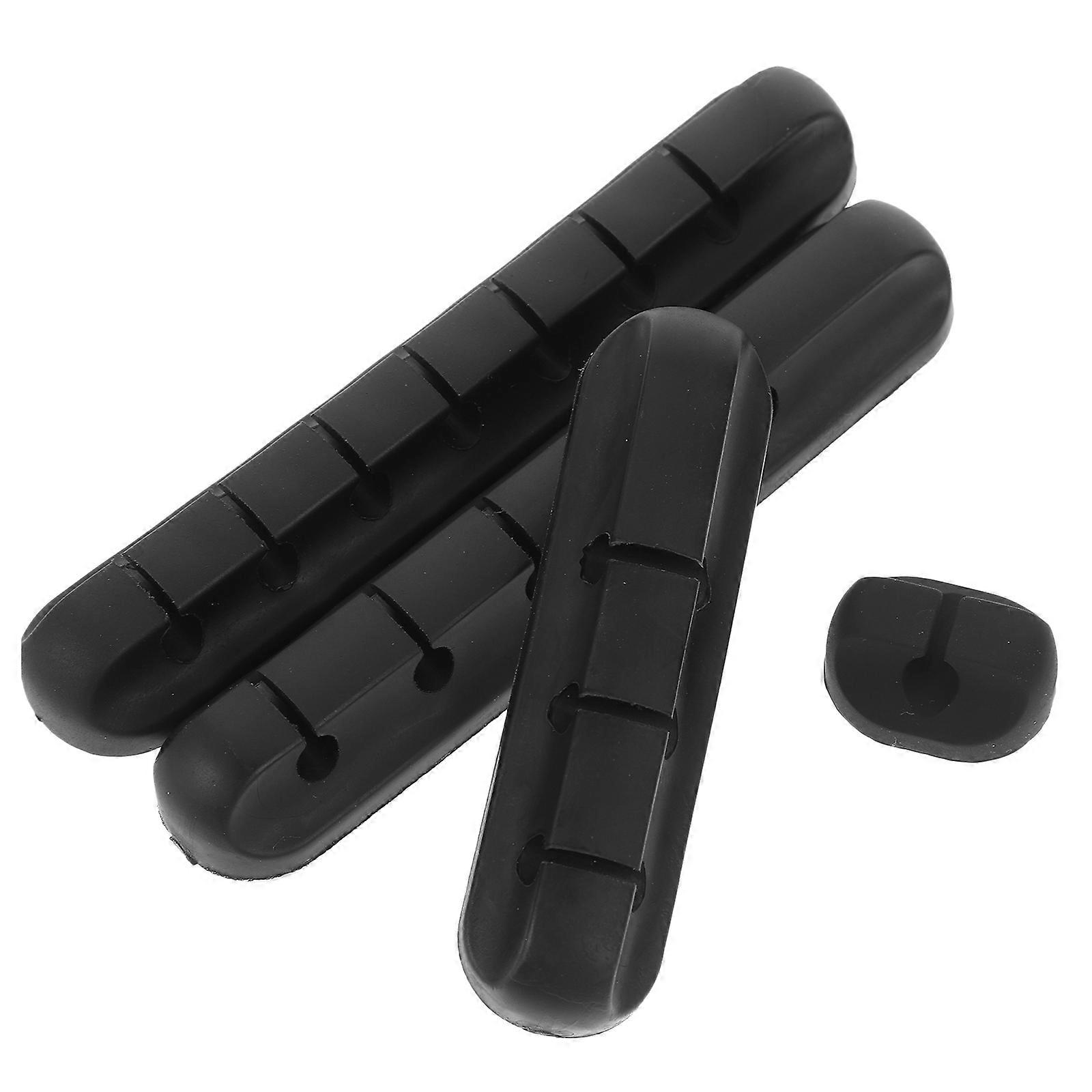 Black Adhesive Cable Clips for Management 4pcs PP Material Keeps Desktop Tidy