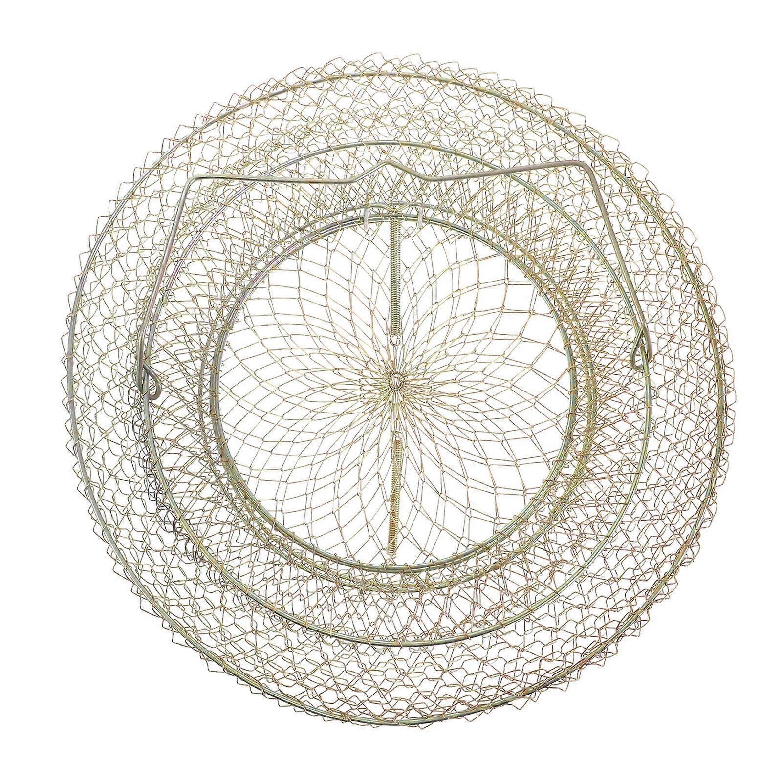 Collapsible Fishing Bucket Wire Fish Basket For Outdoor Fishing Activities Diameter 25cm Shrimp Catching 1Set