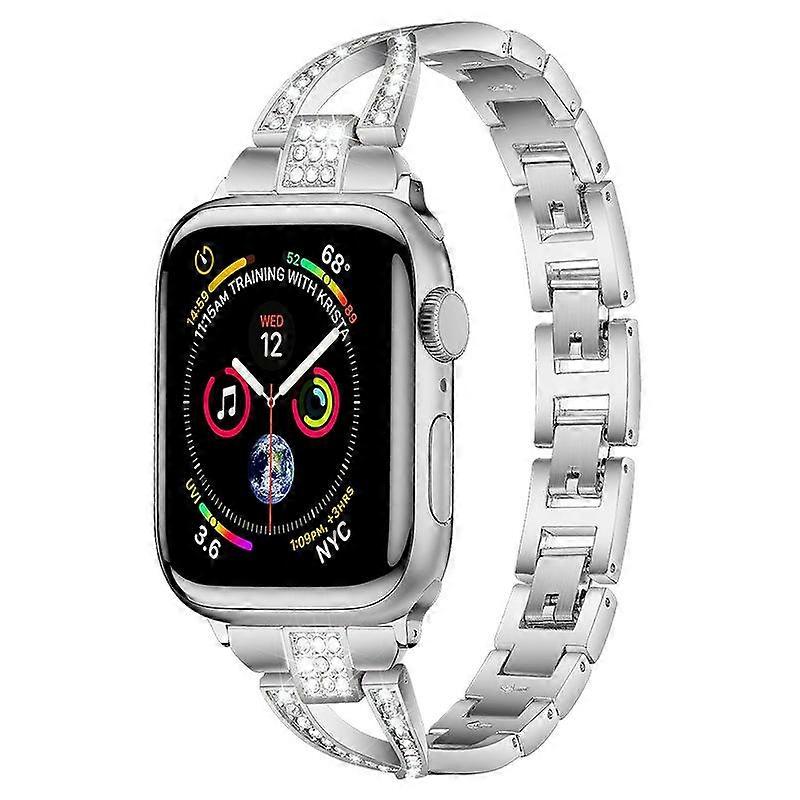 xDfind X-Shaped Single Row Diamond Metal Watch Band