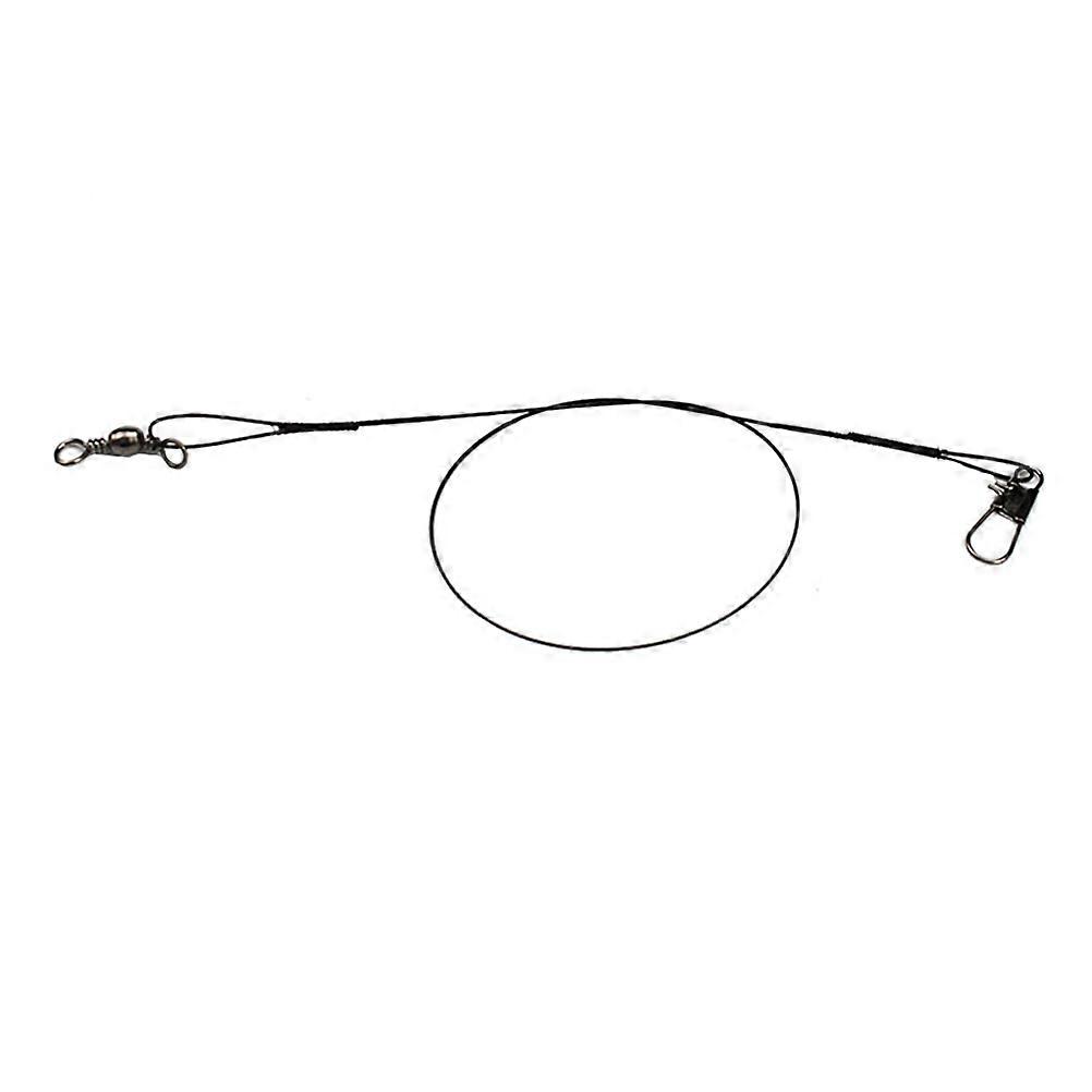 Stainless Steel Fishing Leader Wire 50Pcs 15CM Black Anti-Bite Line with Snap Swivel for Freshwater Use