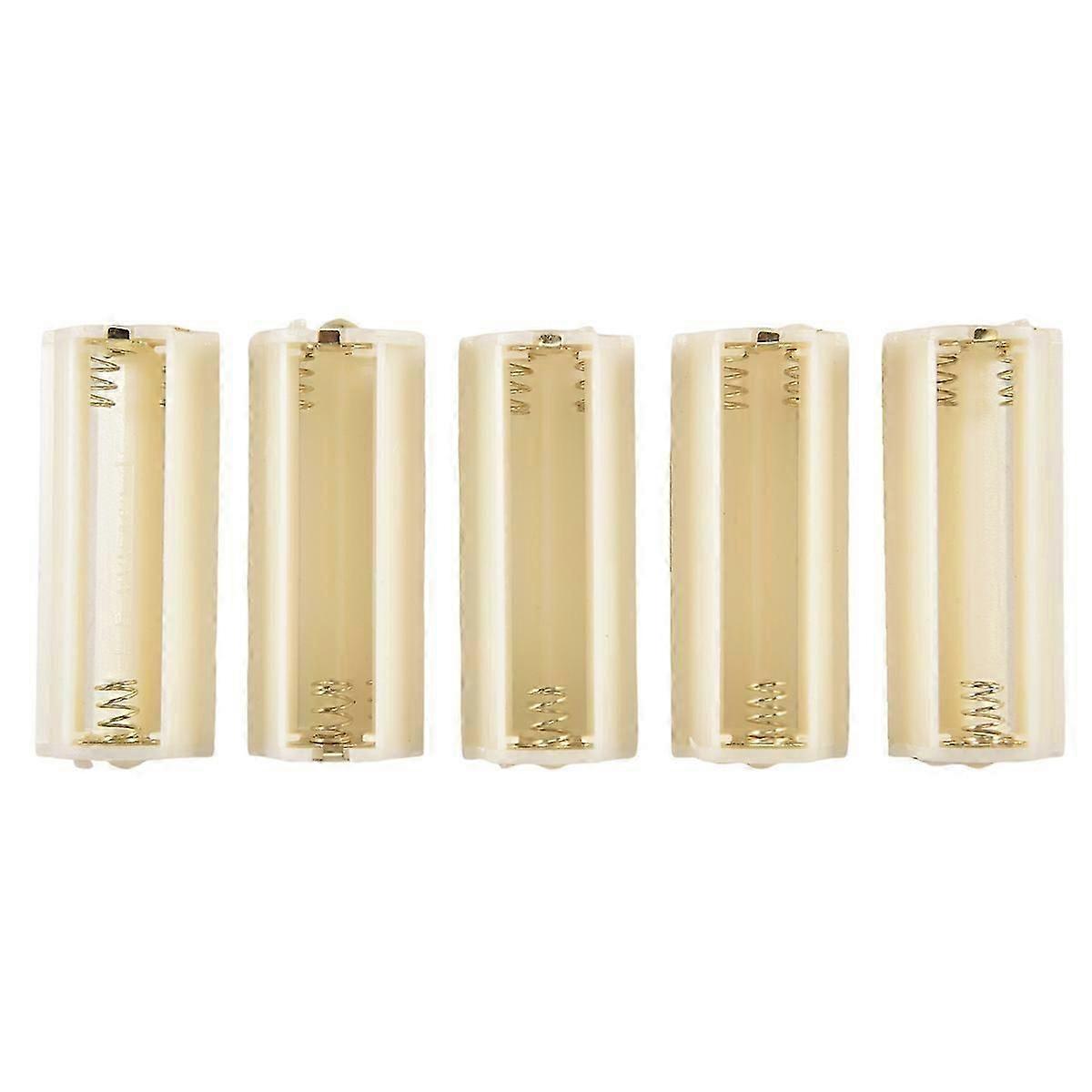 Flashlight Cylindrical 3 x AAA Battery Plastic Holder Box 5Pcs