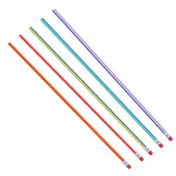5 pçs / set Canetas macias flexíveis coloridas e flexíveis com borracha Crianças Presentes para estudantes Uso de escritório escolar