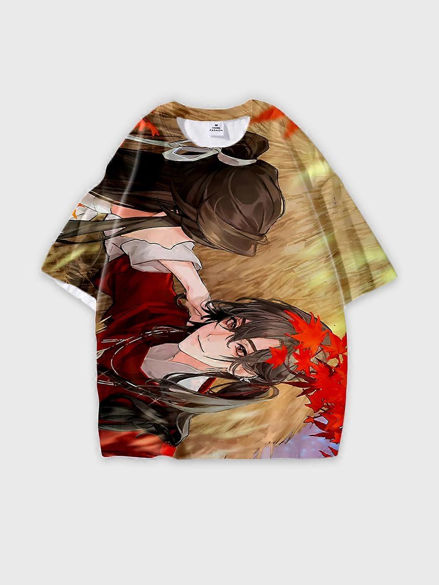 T-shirt round neck Role Pattern loose short sleeve E1104