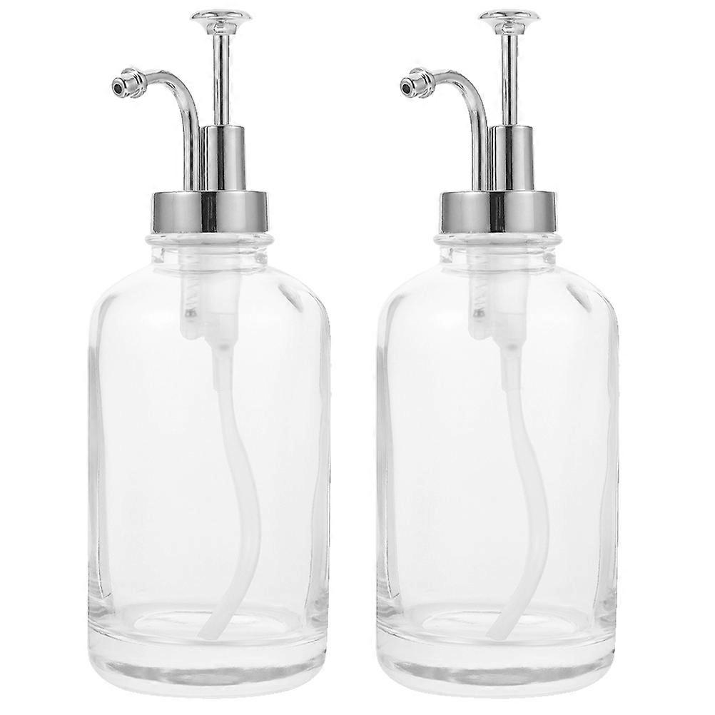 Coffee Syrup Bottle Stainless Steel Pumping Dispensing Home Use 500ml 2Pack