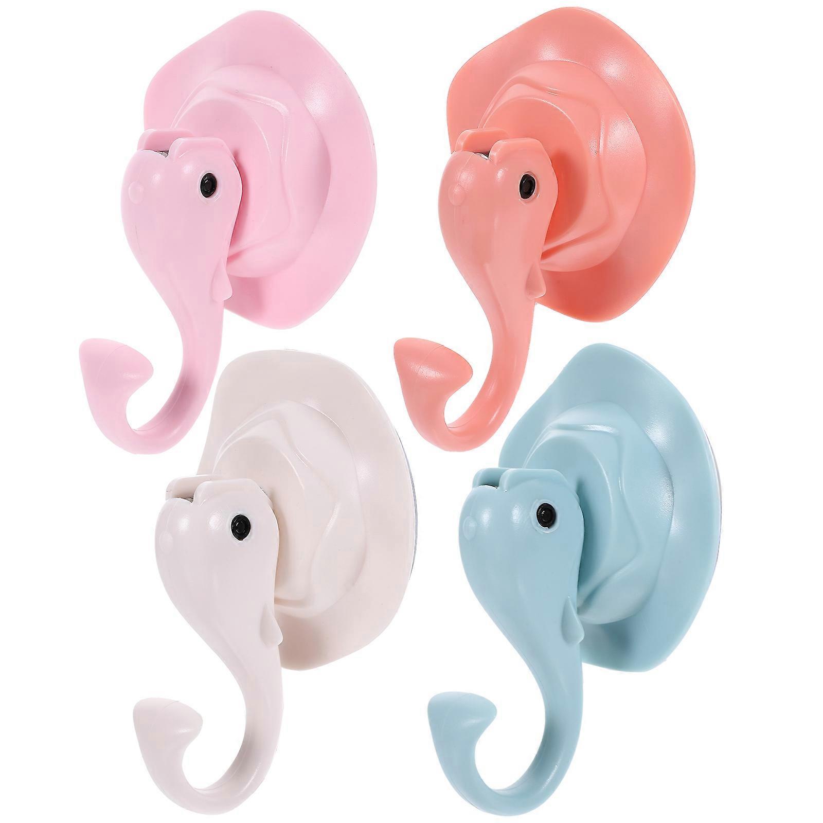 Waterproof Suction Cup Hooks Multi Purpose Use Home Supplies White 4X7X10CM Suction Hanging 4Pcs