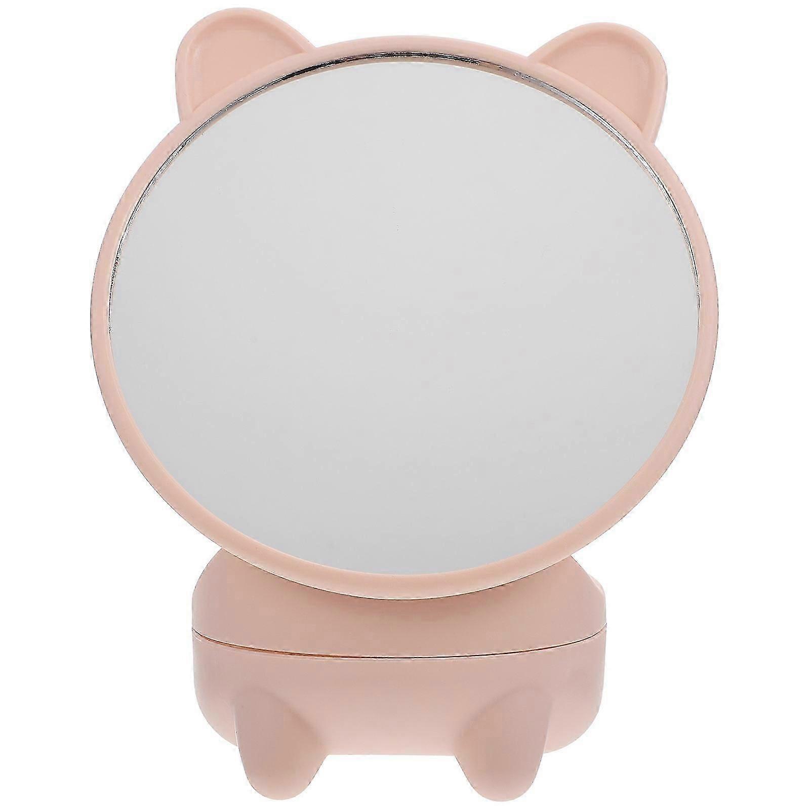 Small Mirror Round Simple Design for Bathroom Tabletop True Reflection Aluminum Mirror 1Set