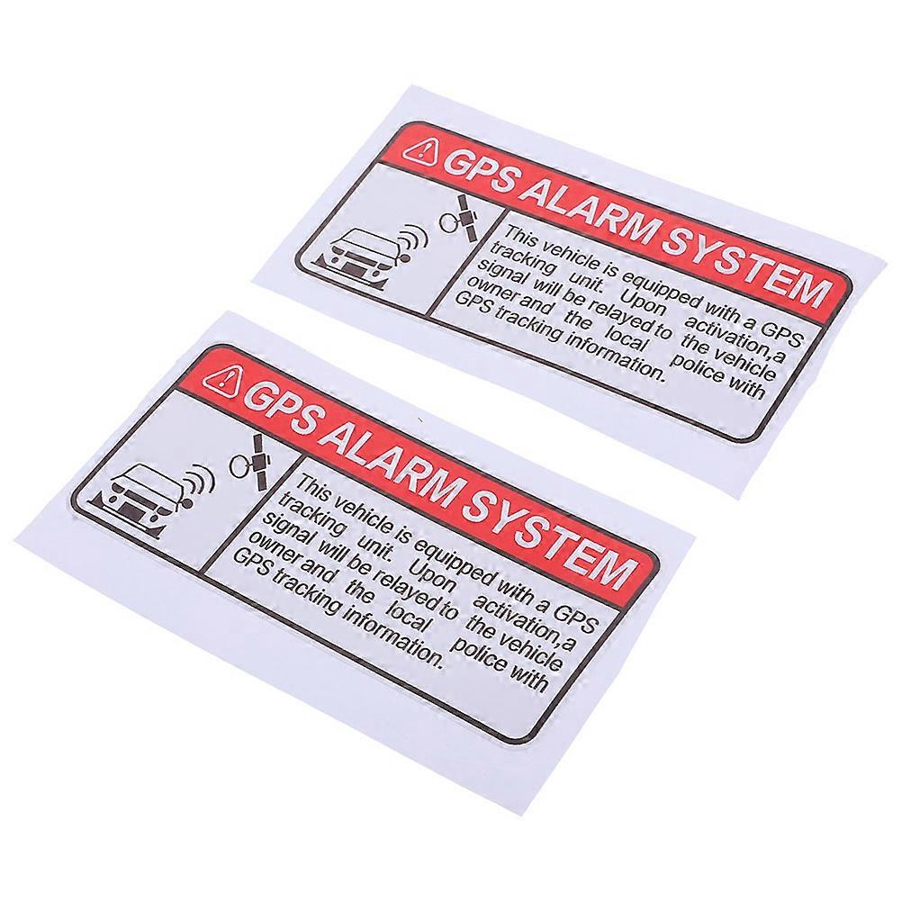 2pcs Adhesive Car Warning Decals Gps Alarm System Security Sticker For Vehicle Warning Stickers For Car Warning Decals For Car