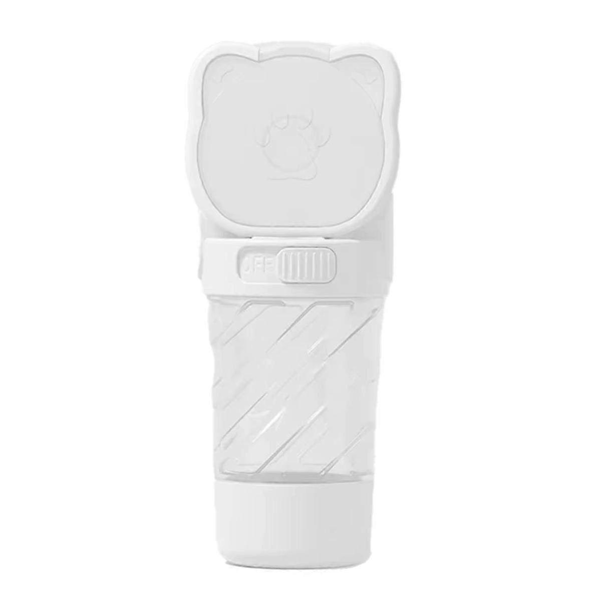 زجاجة ماء للقطط مع تخزين الطعام وحاوية المياه - ملحق أبيض محمول للحيوانات الأليفة للترطيب والتغذية أثناء التنقل