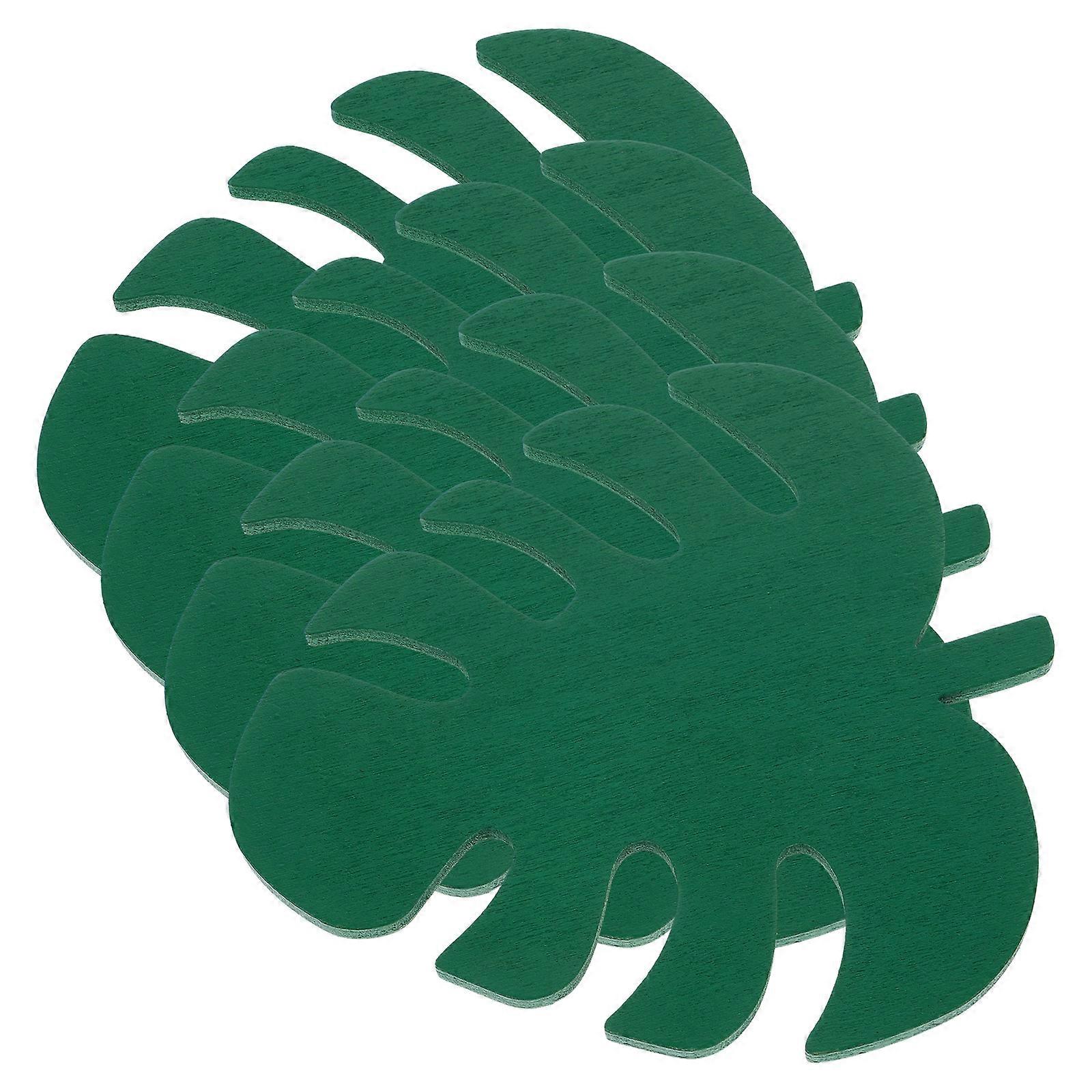 Practical Cup Pads Leaf Shaped Green Anti Slip Protective Mats For Kitchen Table 4Pcs