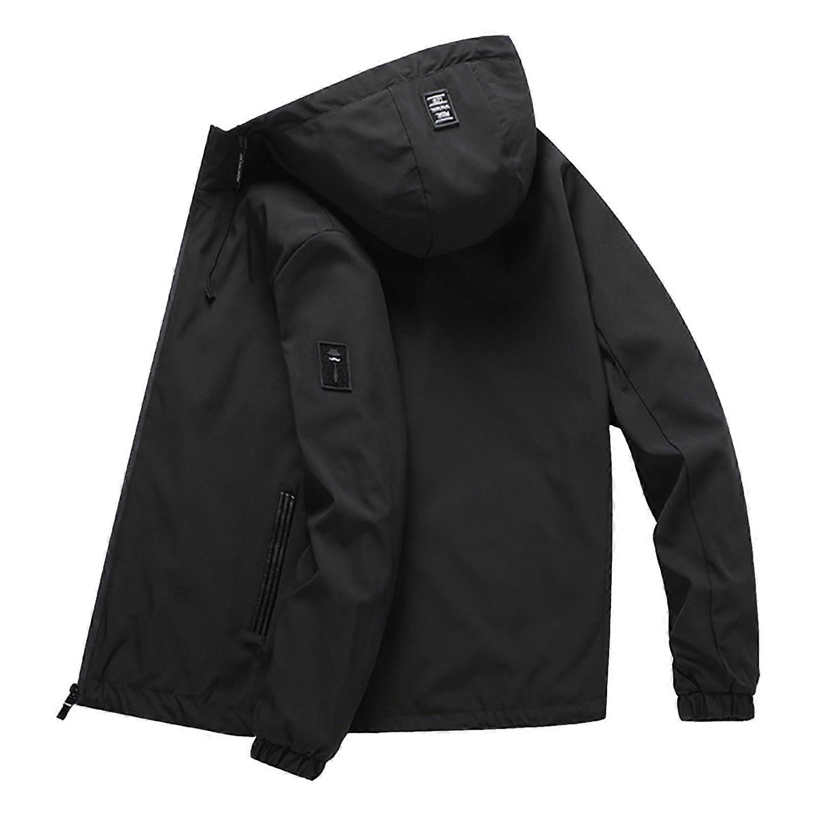 Softshell Jacket for Men Waterproof Windproof Warm Winter Jacket Black 4XL