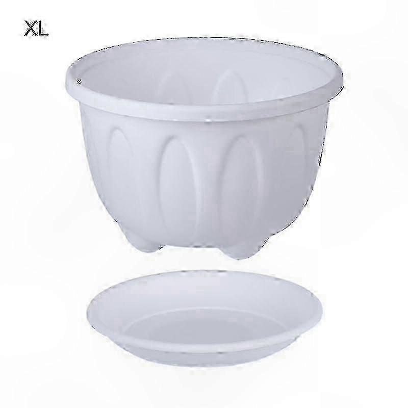 Lightweight Plastic Planter with Tray for Home Gardening Use