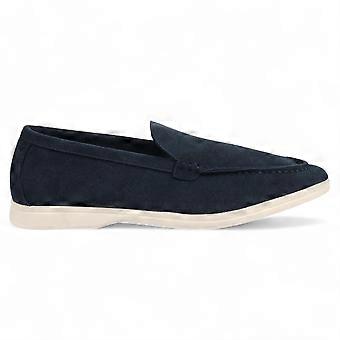 Men’s Durable Navy Slip-On Loafers Cushioned Insole Smart Boat Shoes