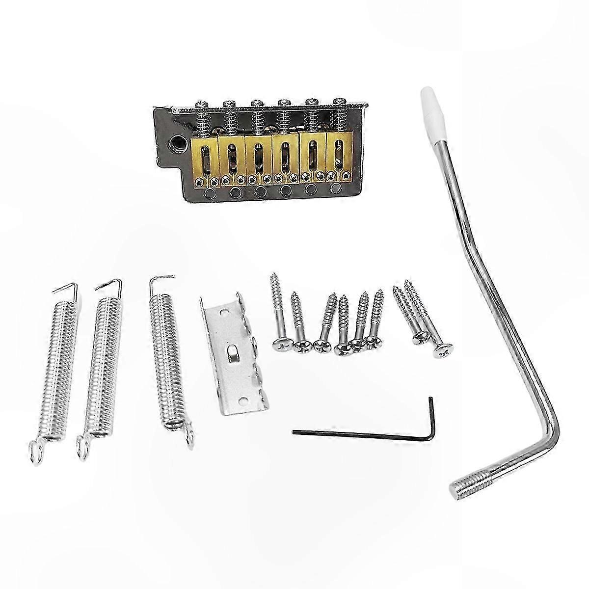 Silver Electric Guitar Tremolo Bridge with Tailpiece and Saddle for Stringed Instruments