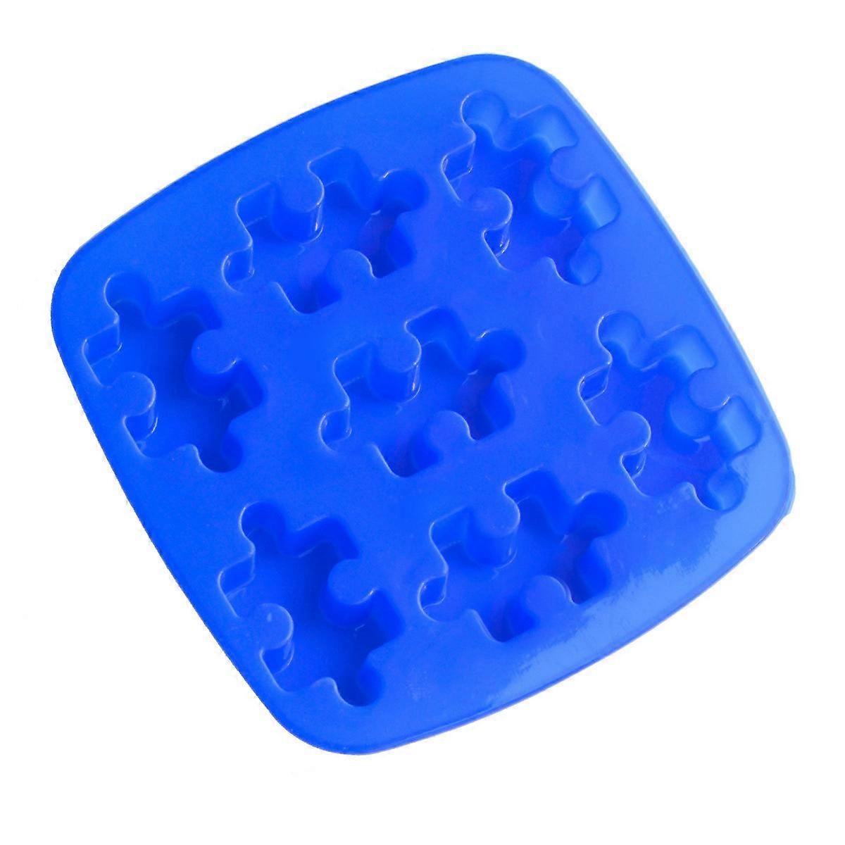 Blue Silicone Chocolate Molds for Baking and DIY Cake Making 7Cavity Puzzles Shape