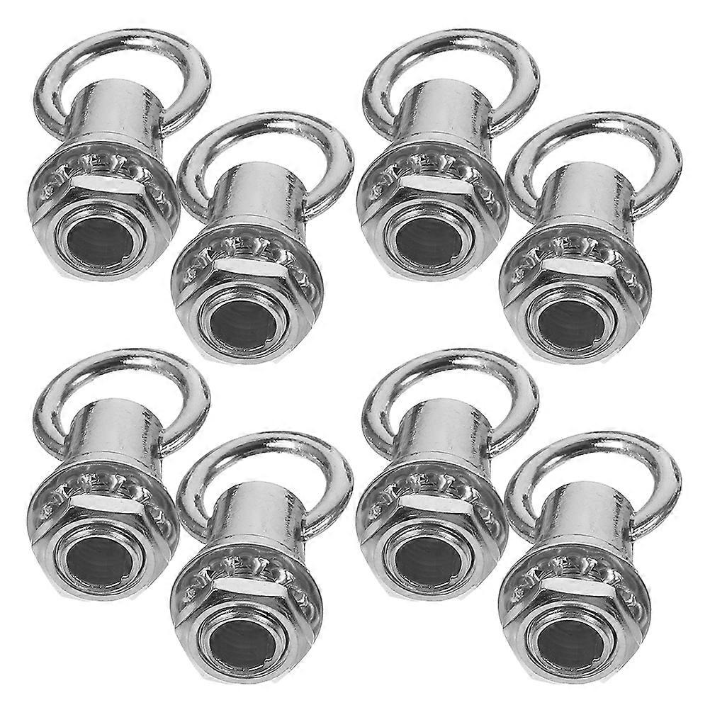 Silver Zinc Alloy Pendant Light Extension Chain for Hanging with Bull Nose Ring Design and M10 Threaded Hooks 8 Pieces