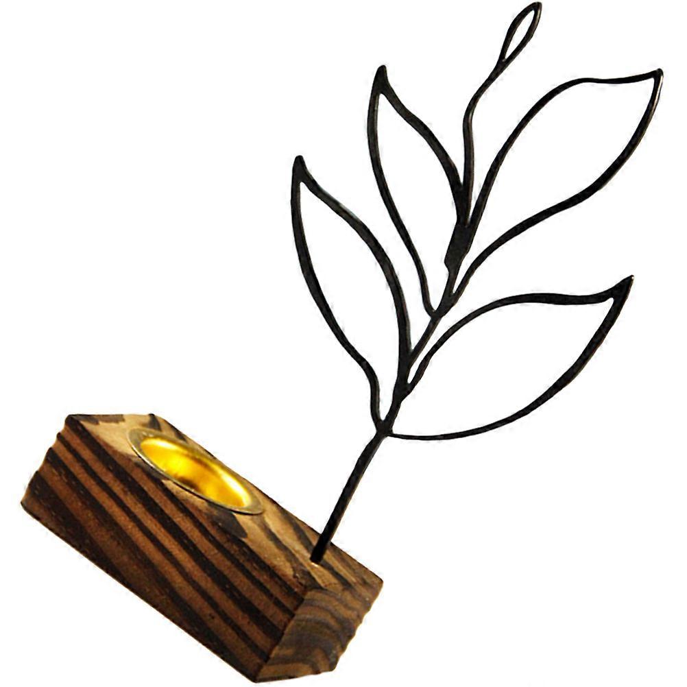 حامل البخور تصميم خط تجريدي أسود معدني يناسب غرفة نوم مقهى منزلي 14X5.5X21.5 سم 1 عبوة